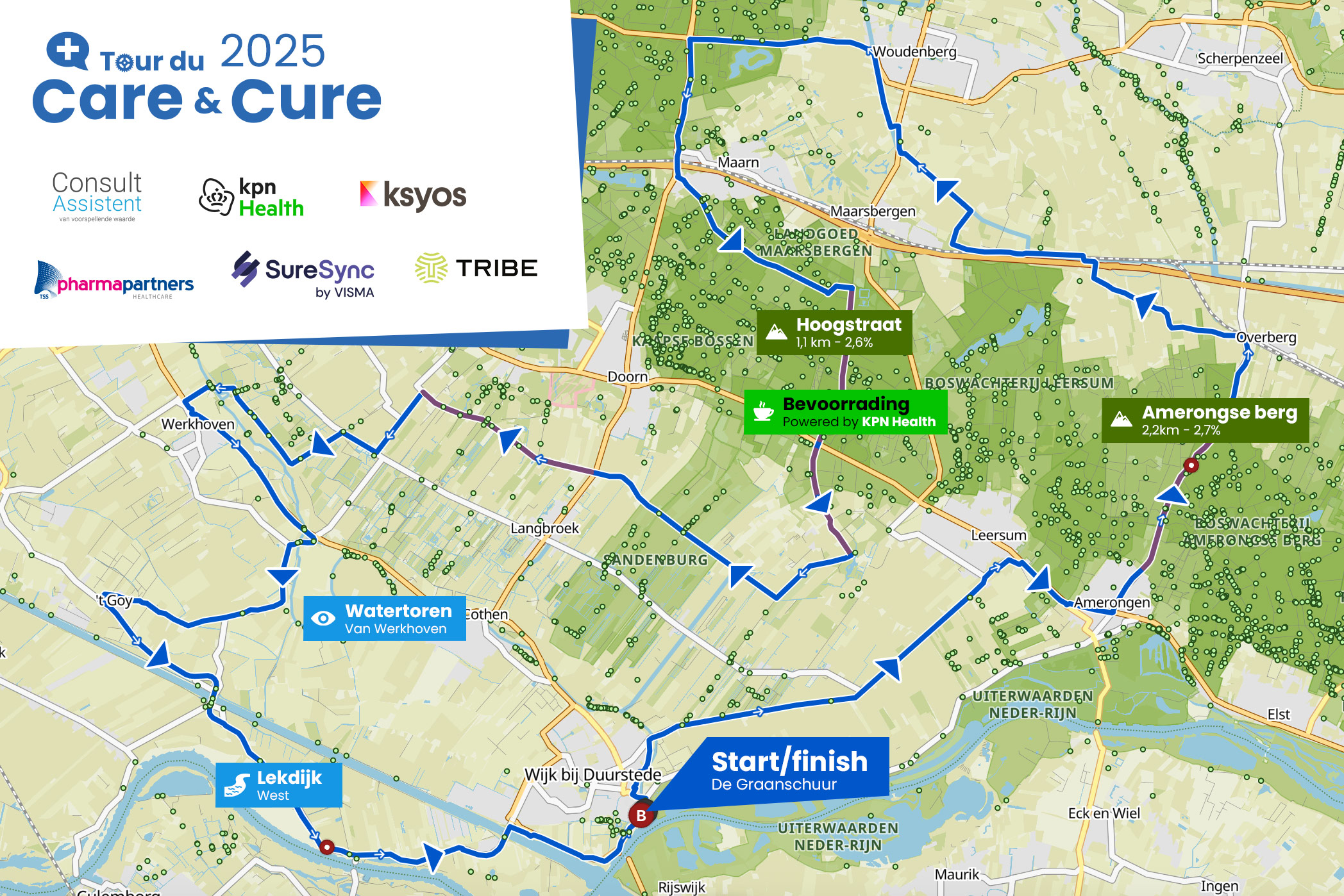 Dit is de route van de Tour de Care & Cure in 2025!