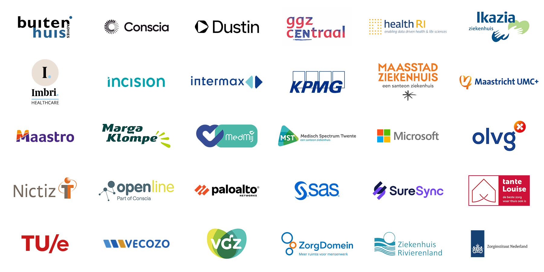 Buitenhuis Advies, Incision, Imbri Healthcare, Zorginstituut Nederland, Zorgdomein, Open Line, SureSync, GGZcentraal, Dustin, TanteLouise, Ikazia, Marga Klompé, Health-RI, KPMG, Maasstad Ziekenhuis (Santeon), Stichting MedMij, MST Medisch Spectrum Twente, Maastro, MUMC+ Maastricht UMC, Ziekenhuis Rivierenland, Microsoft, SAS, VECOZO, Nictiz, VGZ en OLVG zitten bij de Dutch Community naar HIMSS26 Europe Cognicum.